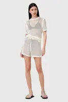 Kraťasy AllSaints PALOMA dámské, bílá barva, high waist, W076TC