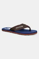 Žabky Tommy Hilfiger TH H PADDED BEACH SANDAL pánské, hnědá barva, FM0FM05536