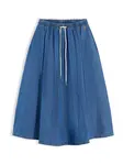 TOMMY HILFIGER Sukňa 'Logo Relaxed Flared Midi'  modrá denim