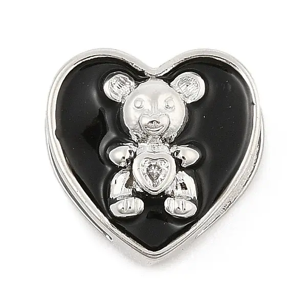 Brass Micro Pave Cubic Zirconia Slide Charms