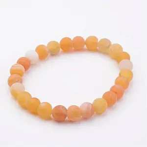 Natural Weathered Agate(Dyed) Stretch Beads Bracelets