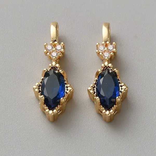 Brass Micro Pave Cubic Zirconia Pendants