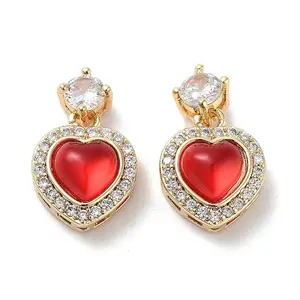 Brass Clear Cubic Zirconia Pendants