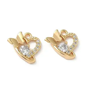 Brass Micro Pave Cubic Zirconia Charms