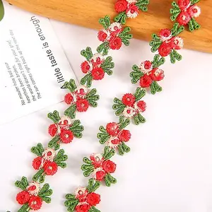 Polyester Flower Embroidery Lace Trim Ribbon