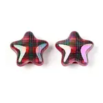 Christmas UV Plating Printed Opaque Acrylic Beads