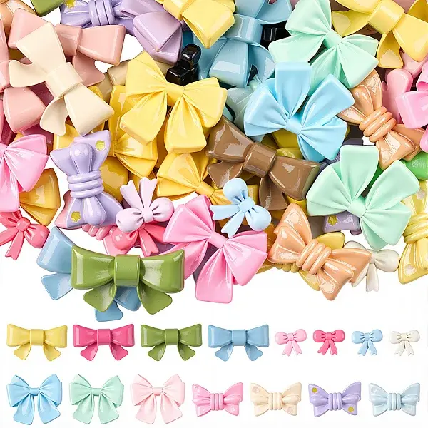 80Pcs 4 Styles Resin Cabochons