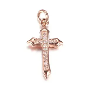 Brass Micro Pave Cubic Zirconia Pendants