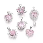 Brass Micro Pave Cubic Zirconia Pendants