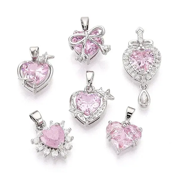 Brass Micro Pave Cubic Zirconia Pendants