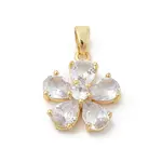 Brass Micro Pave Cubic Zirconia Pendants