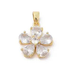 Brass Micro Pave Cubic Zirconia Pendants