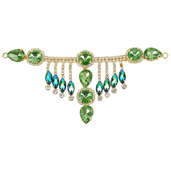 1Pc Flower Brass Rhinestone Ornament Accessories