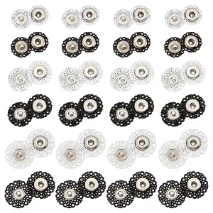 24 Sets 6 Style Zinc Alloy Snap Buttons