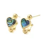 Shell Heart Stud Earrings