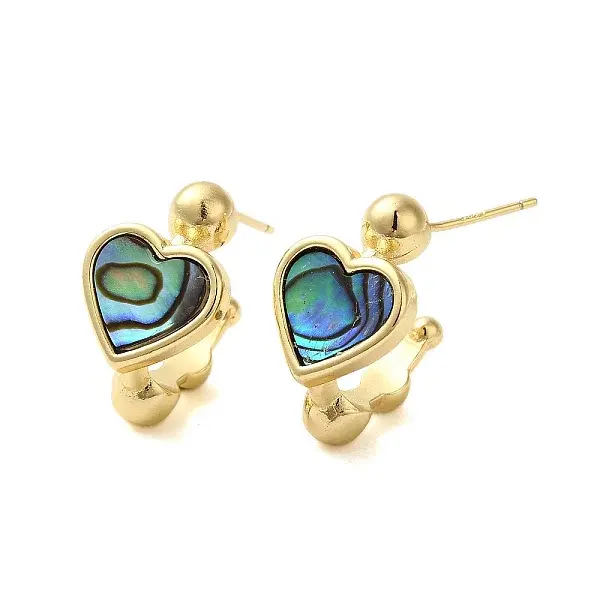 Shell Heart Stud Earrings