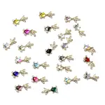 Brass Micro Pave Clear Cubic Zirconia Fish Links Connector Charms