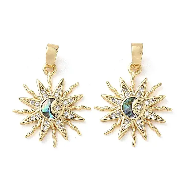 Brass Micro Pave Cubic Zirconia Pendants