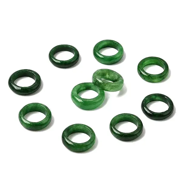 Natural Myanmar Jade Dyed Linking Rings
