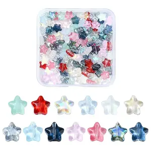 12 Colors Transparent Glass Beads