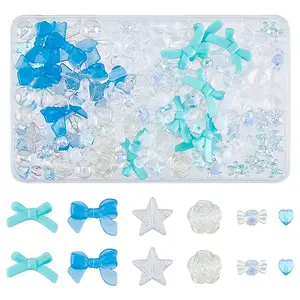 152Pcs 19 Style Transparent Acrylic Beads