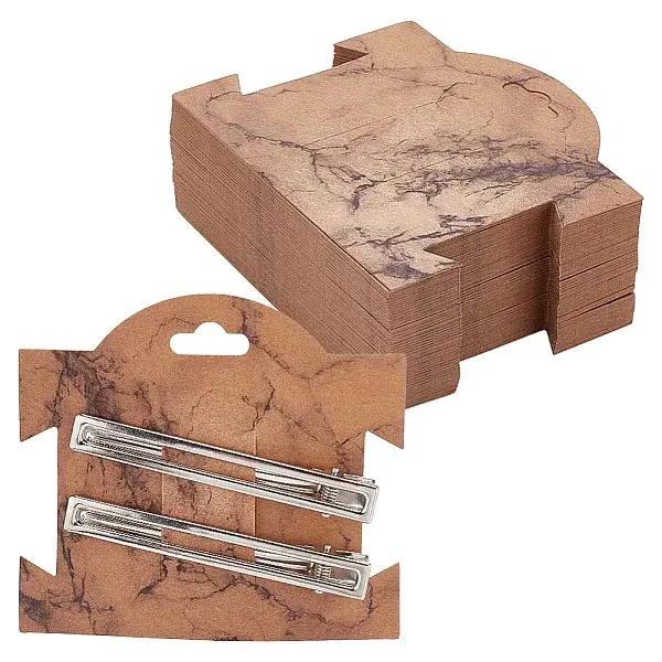 Rectangle Paper Hair Clip Display Cards