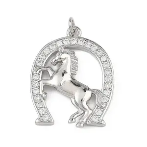 Brass Micro Pave Clear Cubic Zirconia Pendants