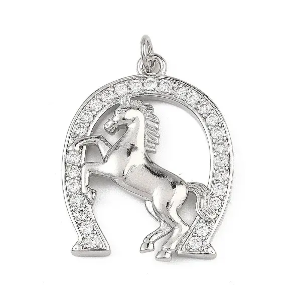 Brass Micro Pave Clear Cubic Zirconia Pendants