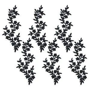 6PCS Flower Rayon Embroidery Sew on Ornament Accessories