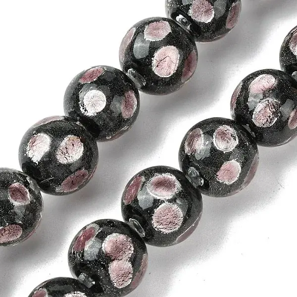 Handmade Silver Sand Lampwork Beads Strands