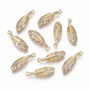 Brass Micro Pave Cubic Zirconia Pendants