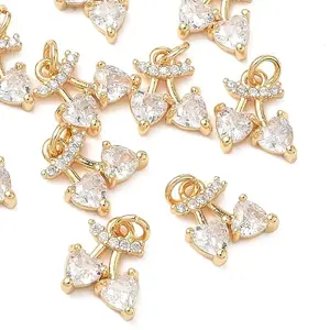 Brass Clear Cubic Zirconia Pendants