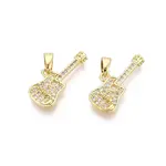 Brass Micro Pave Clear Cubic Zirconia Pendants