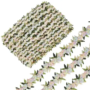 15 Yards Flower Polyester Embroidery Lace Ribbon