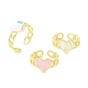 Enamel Heart Promise Open Ring