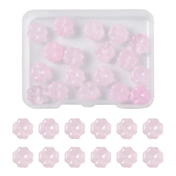 20Pcs Transparent Spray Painted Glass Beads