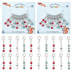 Christmas Theme Acrylic Beaded Locking Stitch Markers