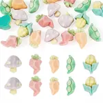 20Pcs 5 Styles Flocking Opaque Resin Cabochons