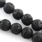 Natural Lava Rock Gemstone Round Bead Strands