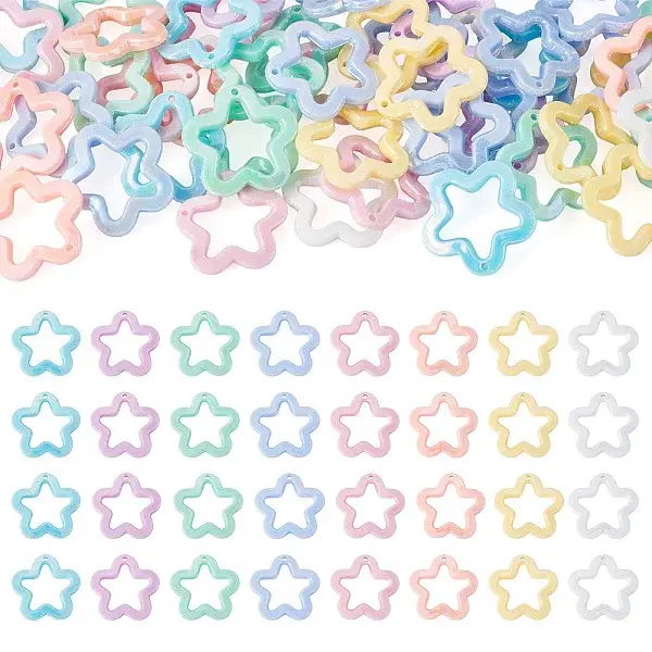 100Pcs Opaque Acrylic Pendants