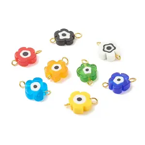 Handmade Millefiori Glass Connector Charms