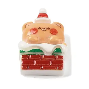 Christmas Bear Theme Opaque Resin Decoden Cabochons