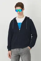 Mikina Medicine pánská, tmavomodrá barva, s kapucí, hladká