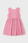 Dětské šaty s příměsí lnu Mayoral růžová barva, mini, 3910