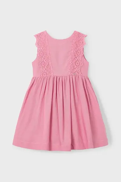 Dětské šaty s příměsí lnu Mayoral