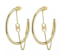 Liu Jo Pozlacené kruhové náušnice s řetízkem LJ2774