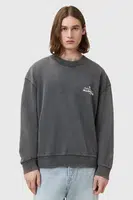 Bavlněná mikina AllSaints SOLEIL pánská, šedá barva, s potiskem, M015NC