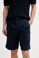 Lněné kraťasy United Colors of Benetton pánské, tmavomodrá barva, 4AGHU900Z