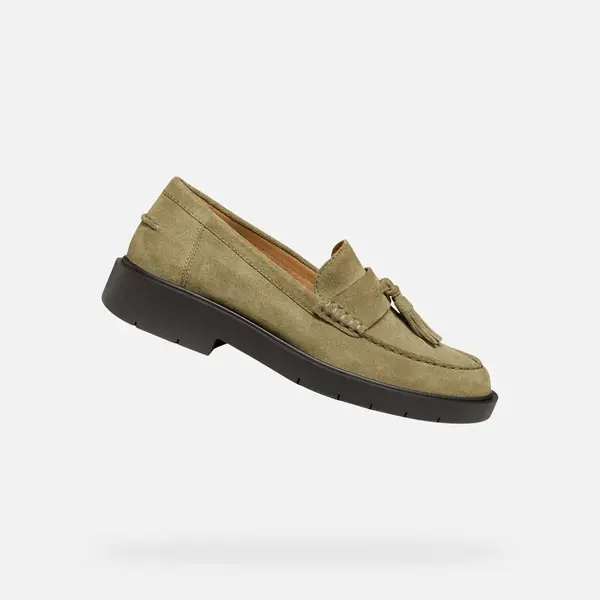 Khaki dámské mokasíny Geox Spherica EC1 - Dámské