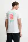 Bavlněné tričko Nike San Diego Padres pánské, bílá barva, s potiskem, N199-10A-PYP-SAZ